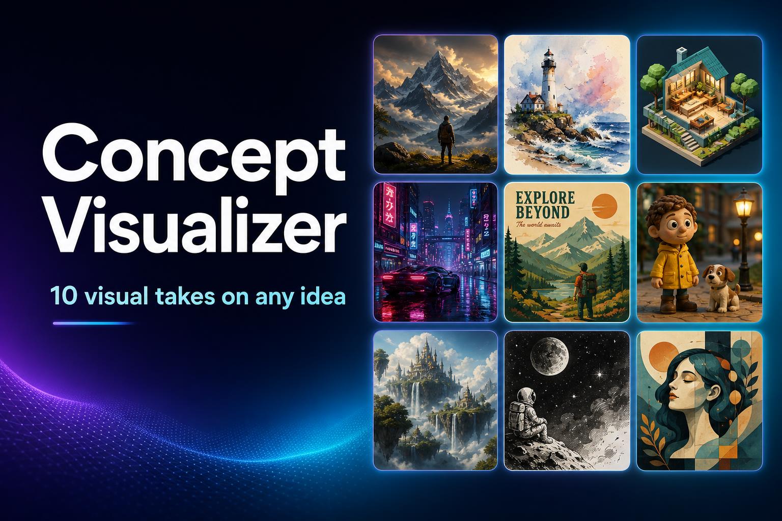 Concept Visualizer — 10 visual interpretations of your idea